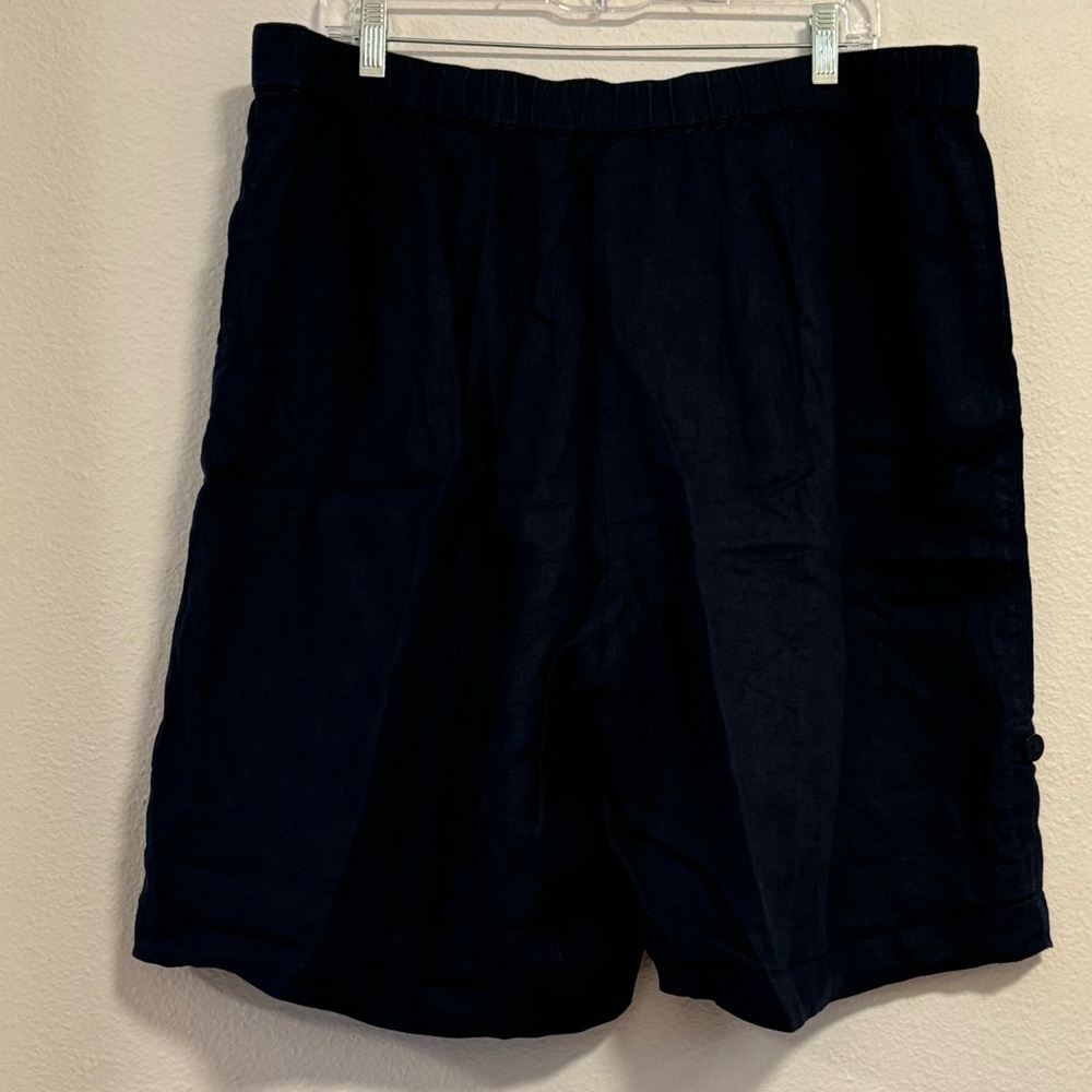 J. Jill Womens Navy Blue Linen Shorts, size XL, futs like 2X - Picture 5 of 12